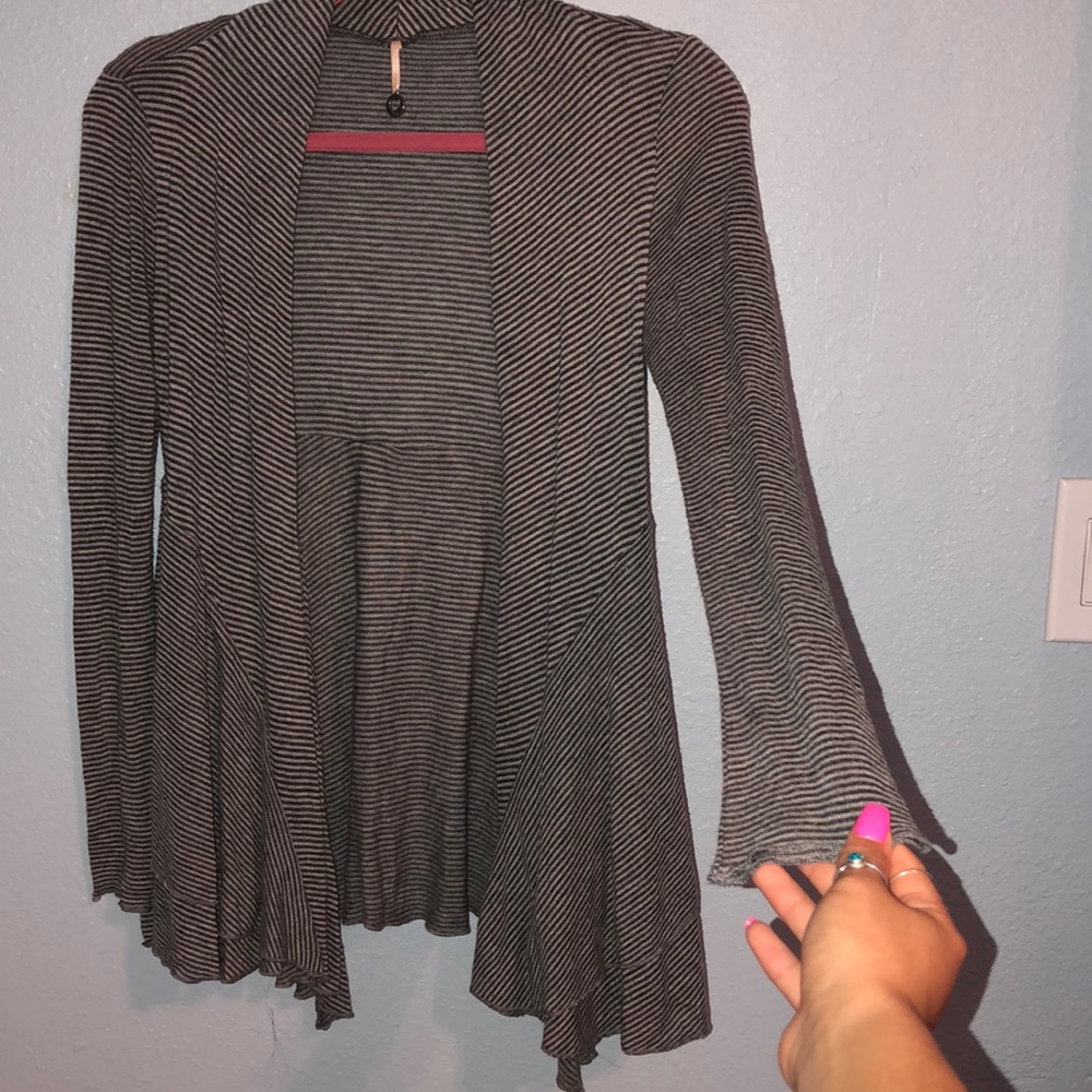 Grey layered, oversized cardigan
